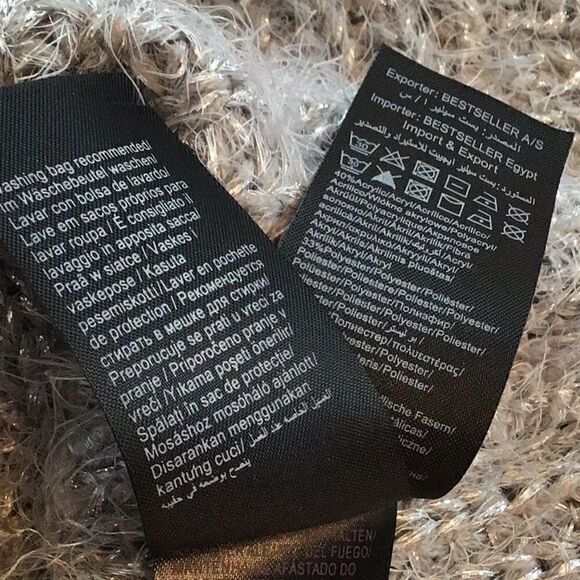 Noisy May Gray Fuzzy Crew Neck with Silver Sparkle Thread and Feathered Back - Picture 9 of 9